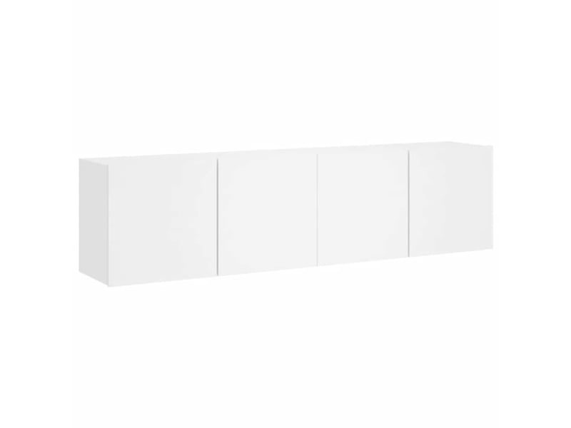  Lot de 2 meuble tv mural, meuble tv suspendu blanc 80x30x41 cm  - Conforama A