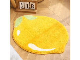 Tapis de salle de bain au citron, tapis antidérapant aux fruits, tapis de cuisine, décoration de salle de bain jaune citron, tapis amusant pour enfant