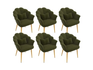 Fauteuil fixe <strong>OKMYHOME</strong> <strong></strong> Tissu bouclette vert vendu Par 6