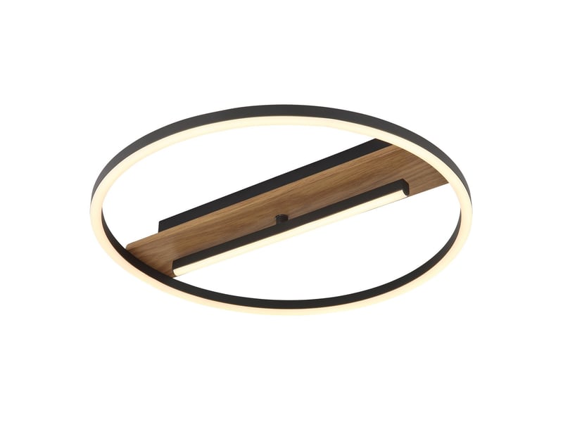  Plafonnier semi-encastré à led intégré de 40,5 cm, aspect bois, led 3 000 k  - Conforama A
