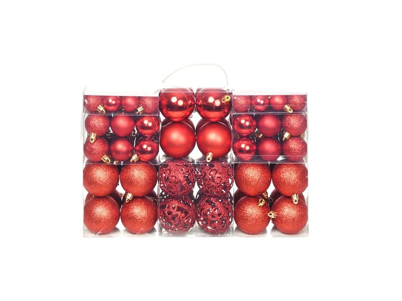  Ensemble de boules de noël 100 pcs 346 cm rouge  - Conforama B