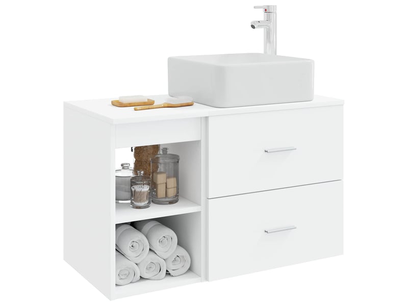  Ensemble de mobilier de salle de bain 2 pcs blanc shl5561  - Conforama C
