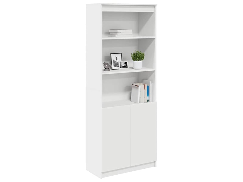  Buffet haut - bahut - meuble de rangement blanc 70x35x180 cm bois d'ingénierie  - Conforama D