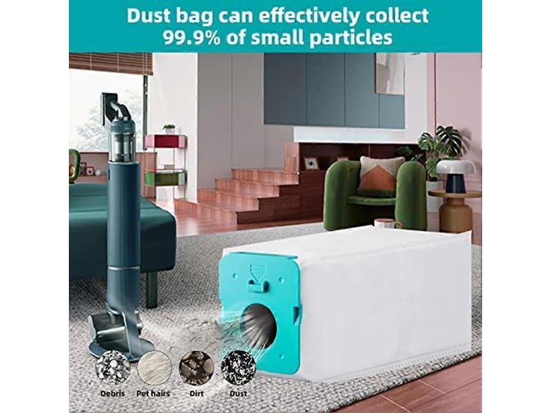  12pcs dust bags for samsung bespoke vs20a95923w cordless stick vacuum cleaner disposable replacement bags  - Conforama B