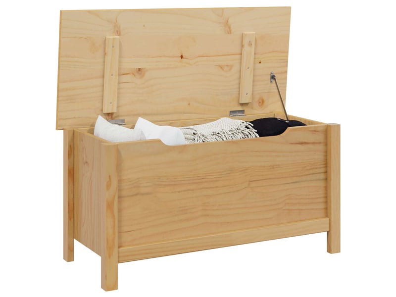 Boîte de rangement, coffre de rangement hill marron miel 90x40x45 cm pin massif  - Conforama C