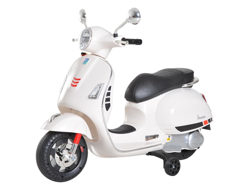  Moto électrique pour enfants, style vespa, batterie 6v avec effets sonores et lumineux, 3-6 ans, blanche  - Conforama B