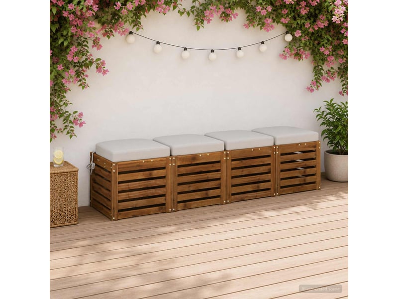 Lot de 4 coussins de siège, coussins d'assise soest 100 % polyester blanc cf60781 - Conforama B