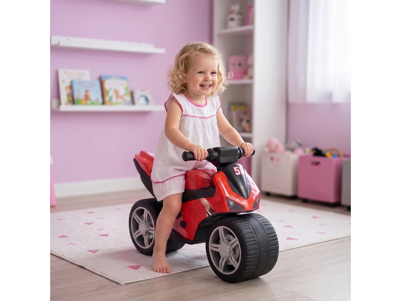  Draisienne pour enfant, vélo d'équilibre avec musique et roues extra-larges, pour filles et garçons 18-36 mois, rouge  - Conforama D