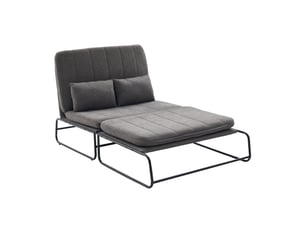 Canapé droit convertible 2 places Tissu gris