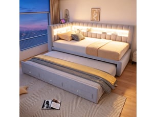 Lit banquette 90x190 cm <strong>MODERNLUXE</strong>  <strong></strong> coloris gris