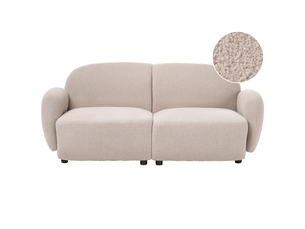 Canapé droit fixe 3 places Tissu beige avec coffre de rangement