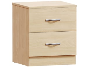Table de chevet riano, commode de nuit, chambre, rangement, 47x40x36cm, 2 tiroirs, pin