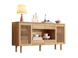 Buffet 2 porte(s) 4 tiroir(s) BEAOK - 140 cm coloris naturel