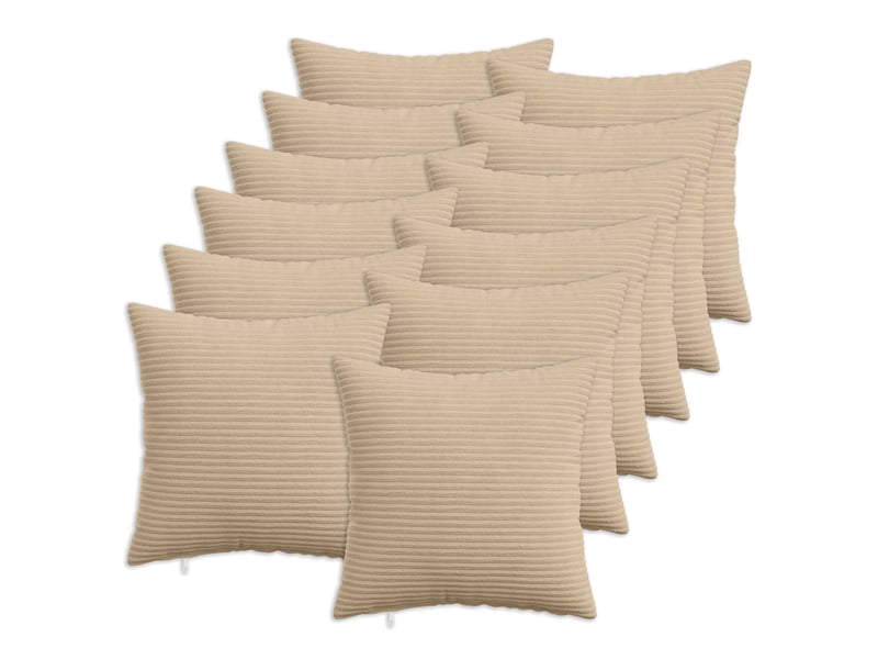  Lot de 12 housses de coussin heerlen taupe 50 x 50 cm cf49036  - Conforama B