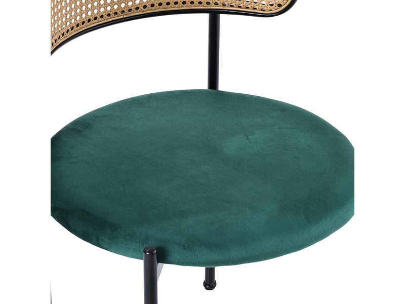  Lot de 4 chaises de salle à manger en velours vert, pieds en métal PP308605AAA - Conforama D