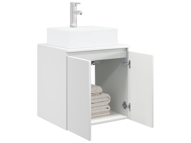  Vanité de lavabo mural, meuble de rangement blanc 49.5x41x62.5 cm shl155  - Conforama C