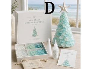 Kit diy arbre de noël en verre de mer – série d, décoration à réaliser soi-même