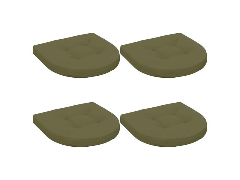  Lot de 4 coussins de siège, coussins d'assise 100 % polyester vert olive cf60099  - Conforama A
