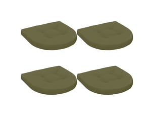 Lot de 4 coussins de siège, coussins d'assise 100 % polyester vert olive cf60099