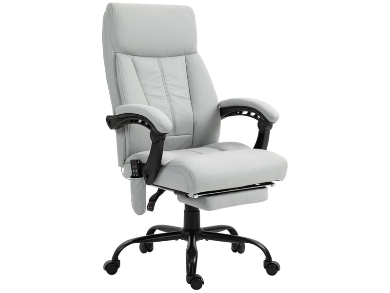  Fauteuil de bureau avec fonction massage et chauffage, repose-pieds, jusqu'à 120 kg, gris  - Conforama B