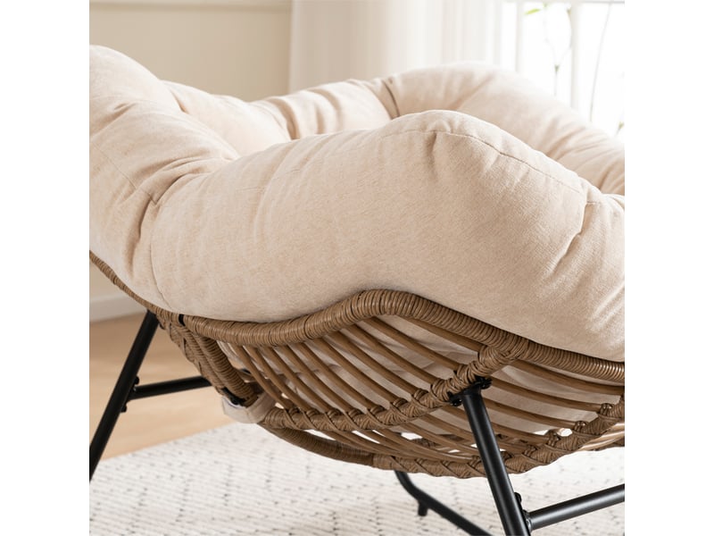  Fauteuil à bascule moderne en chenille, fauteuil pour chambre de bébé et salon, 95x107x83 cm  - Conforama E