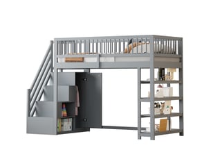 Lit mezzanine 90x200 cm TCQPZ coloris gris