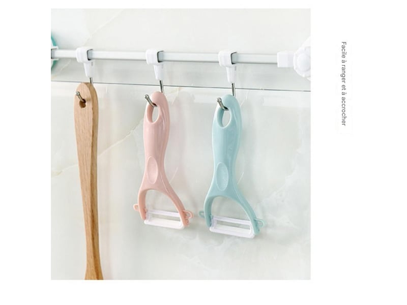  2 couteaux à éplucher rose multifonctionnel éplucheur de pommes éplucheur de pommes de terre  - Conforama E