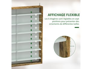 Vitrine coloris marron 6 étagère(s) <strong></strong> <strong></strong> - 80 cmx83 cm