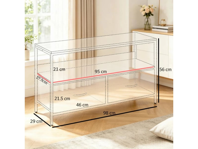 Meuble tv bas avec tiroirs pliables – centre multimédia et étagères ouvertes – table tv élégante et polyvalente - Conforama C