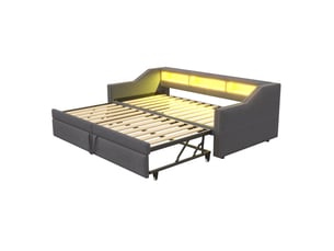 Lit banquette 180x200 cm <strong></strong>  <strong></strong> coloris gris