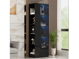 Vitrine coloris noir <strong>VIVRYN</strong> <strong></strong> - 50 cmx160 cm