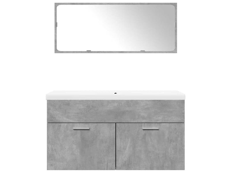  Ensemble de meubles de salle de bain 3 pcs gris béton cf63788  - Conforama D