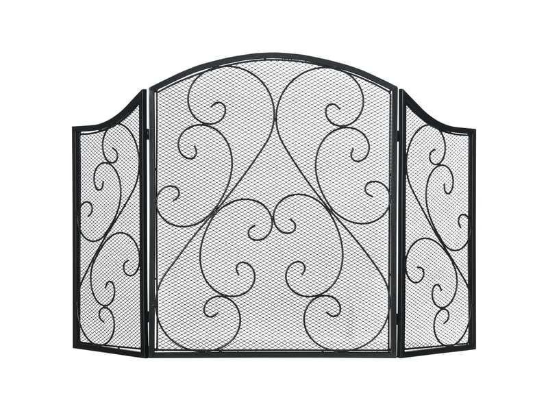  Pare-étincelles pour cheminée, style vintage, 66 cm x 31 cm x 81 cm, noir  - Conforama A