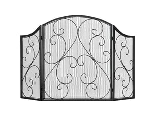 Pare-étincelles pour cheminée, style vintage, 66 cm x 31 cm x 81 cm, noir
