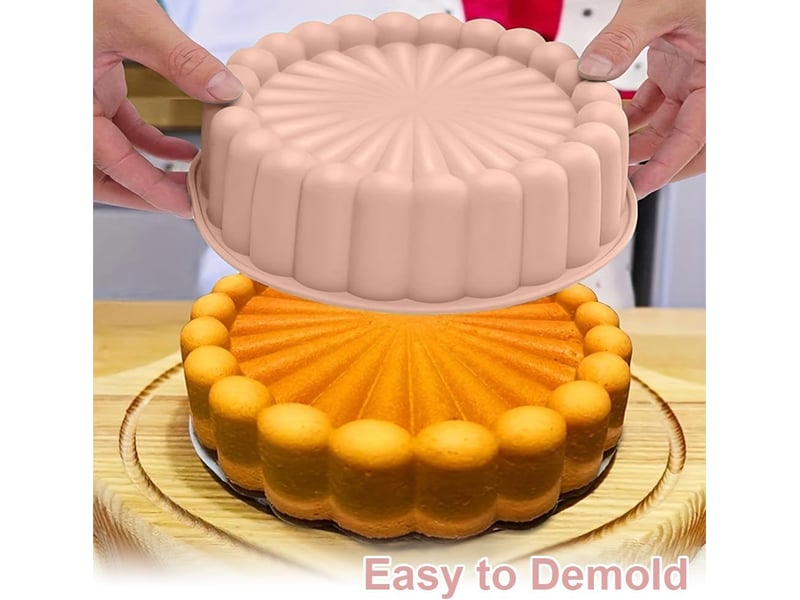 Moule à gâteau en silicone 25 cm, rond, pour gâteaux, fours, couches de gâteaux et outils de cuisson au fromage (1 pièce) LJY2084FXN - Conforama D