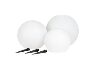 Lifton — set de 3 sphères led solaires de jardin en 3 tailles, blanches, ip44