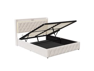 Lit coffre 160x200 cm coloris beige