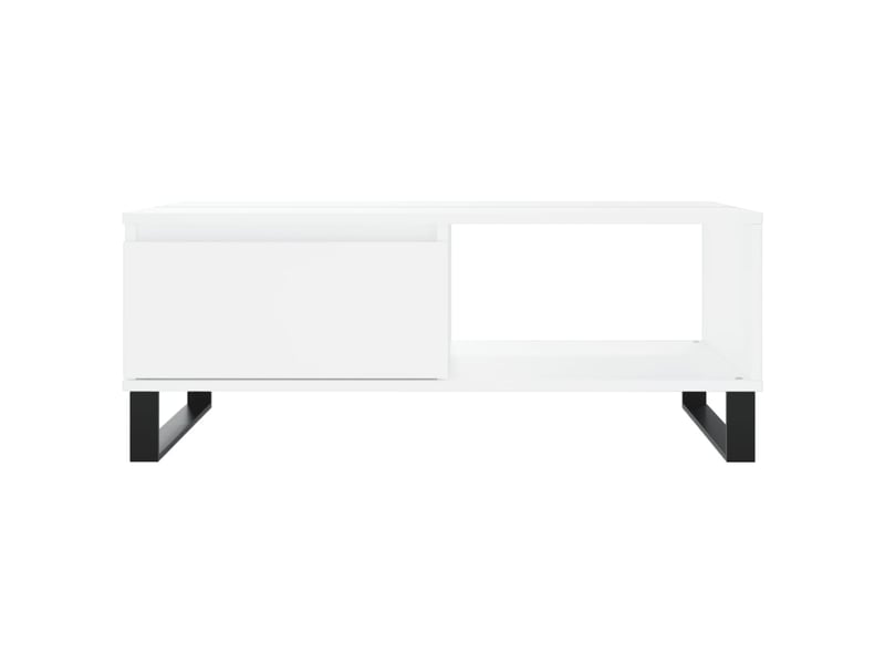  Table basse rectangulaire | table de salon blanc 90x60x35 cm bois d'ingénierie shl8997  - Conforama E