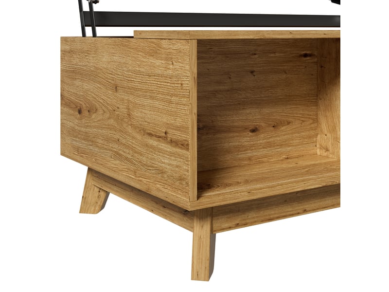  Table basse avec plateau relevable 90x55x57,5 cm en mdf finition bois naturel  - Conforama D