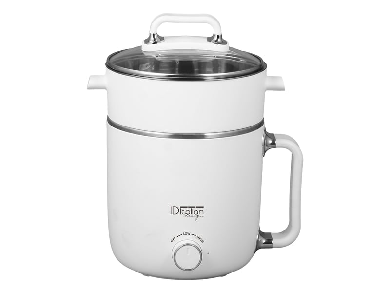  Multicuiseur électrique 1,8 L – 1 500 W, 2 niveaux de puissance, cuisson vapeur et couvercle en verre  - Conforama B