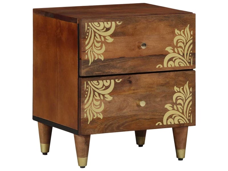  Table de chevet avec tiroir 2 pièces marron miel 40 x 33 x 46 cm  - Conforama A