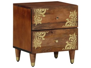 Table de chevet avec tiroir 2 pièces marron miel 40 x 33 x 46 cm