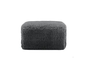Pouf aviana en tissu moelleux gris, repose-pieds confortable pour salon moderne