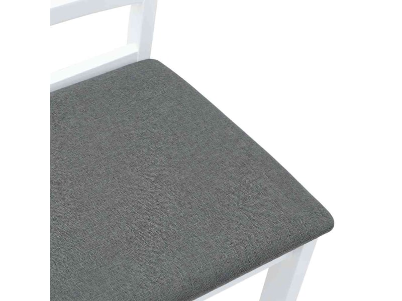  Vidaxl chaises à manger coussins 2 pcs blanc bois massif caoutchouc  - Conforama E