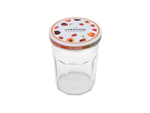 Bocaux confiture en verre transparent 385 ml lot de 12 couvercles twist-off diametre 82 mm hauteur 12 cm