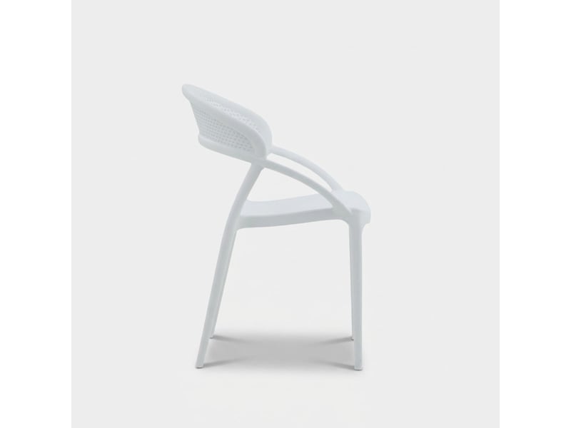  Lot de 4 chaises empilables pour intérieur et extérieur marsala - blanc  - Conforama E