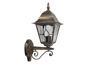 Applique extérieure classique fabrilamp bootes noir doré, 1 x e27, ip44, 44 x 27 x 18 cm