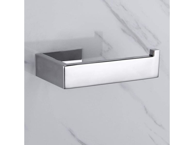  Porte-rouleau de papier toilette sans perçage - en acier inoxydable chromé 304 - perçage  - Conforama A