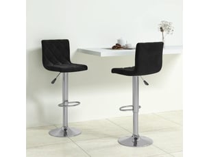 Lot de 2 tabouret de bar, chaise de bar noir velours shl26922