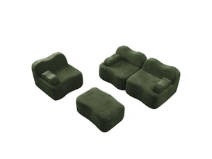 Canapé d'angle compressé réversible fixe <strong>KORFEE</strong> <strong></strong> 3 places Velours Vert